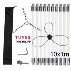Rotační čistič komína s řetězovou hlavou a lankem TURBO Premium® - 10m