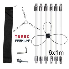 Rotační čistič komína s řetězovou hlavou a lankem TURBO Premium® - 6m