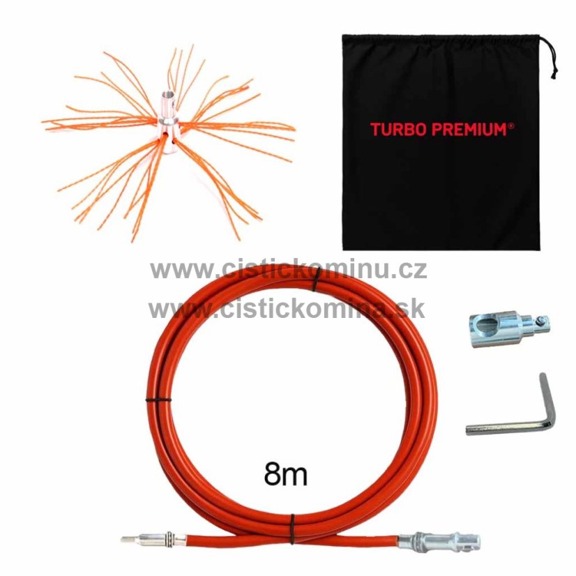 Rotační kartáč na čištění komínů TURBO Premium® Anaconda - 8m