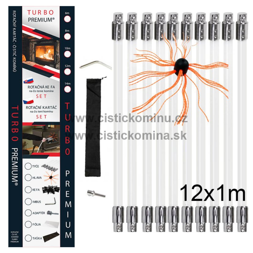 Rotačný čistič komína TURBO Premium®– 12M
