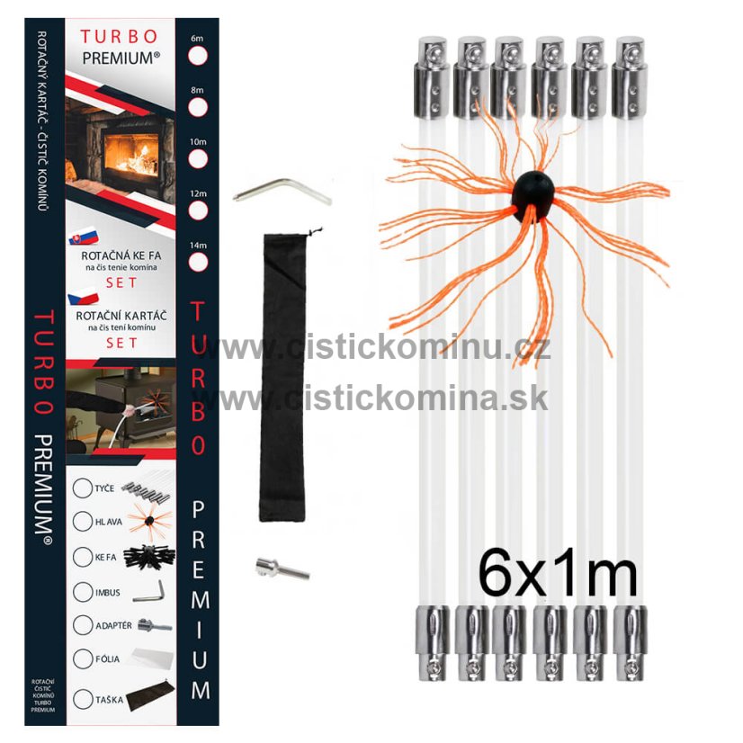Rotačný čistič komína TURBO Premium® – 6M