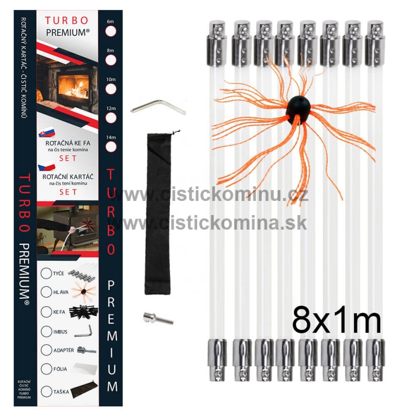 Rotačný čistič komína TURBO Premium® – 8M