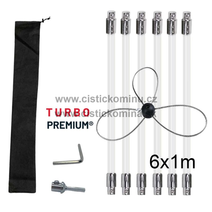 Rotačný čistič komína s lankom TURBO Premium® – 6M