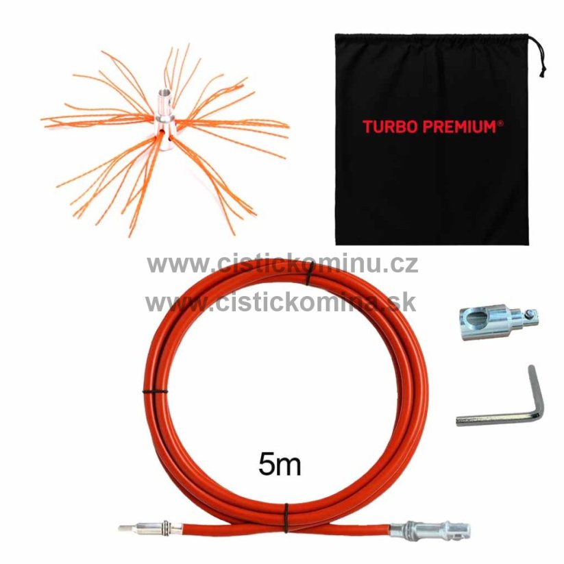 Rotačná kefa na čistenie komína TURBO Premium® Anaconda - 5m