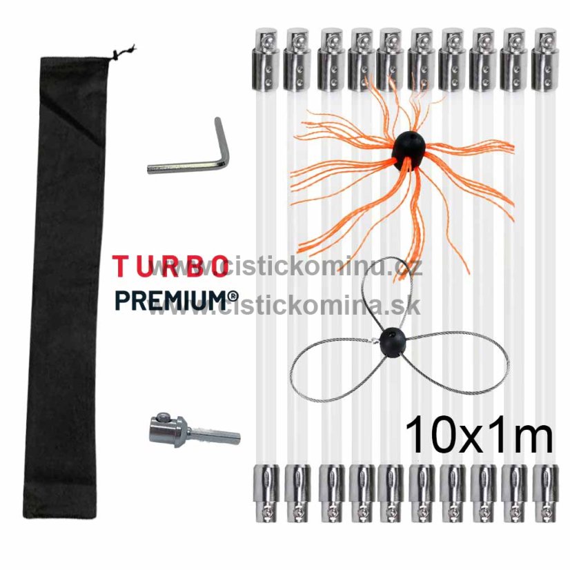 Rotační kartáč na čištění komínů Plus TURBO Premium® - 10m