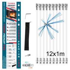 Rotačná kefa na čistenie komína TURBO Premium® PRO - 12m