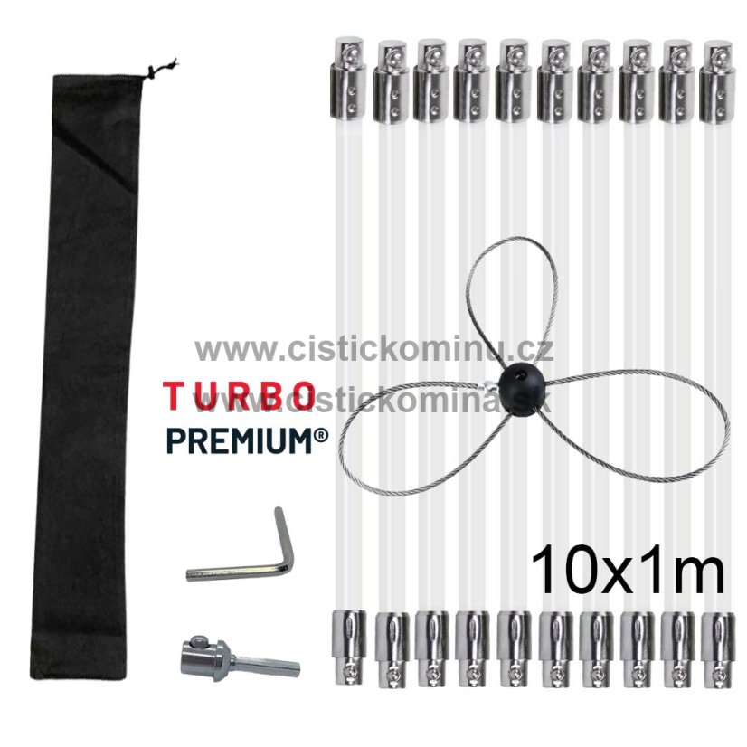 Rotační kartáč na čištění komínů s lankom  TURBO Premium® - 10m