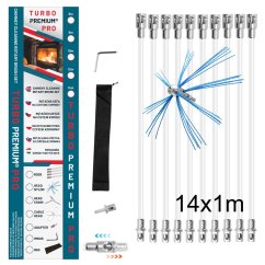 Rotačná kefa na čistenie komína TURBO Premium® PRO - 14m