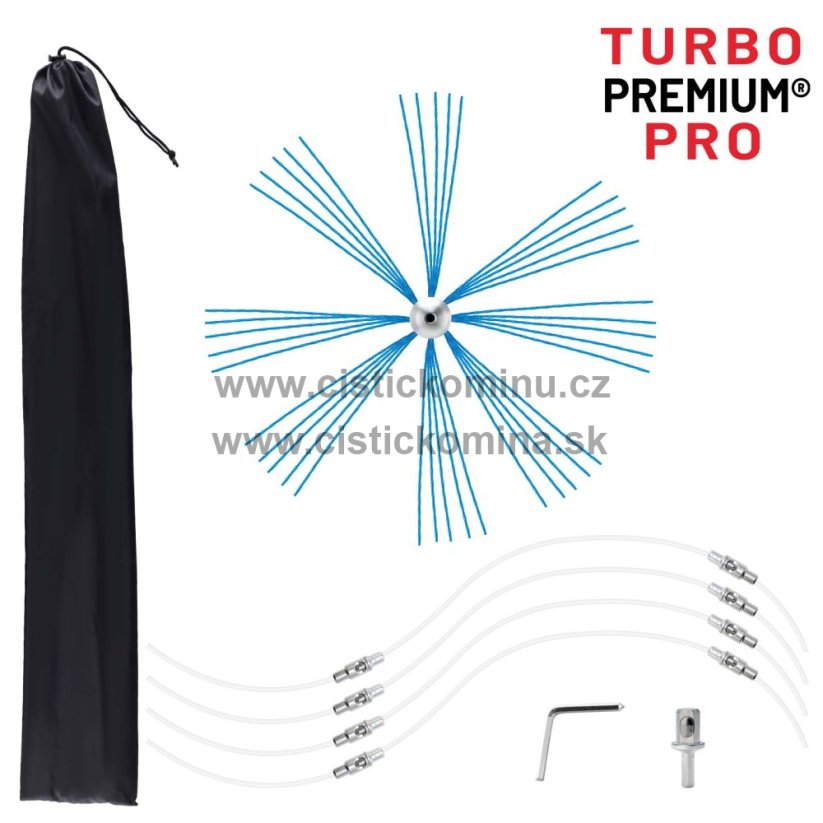 Rotačná kefa na čistenie komína TURBO Premium® PRO - 6m