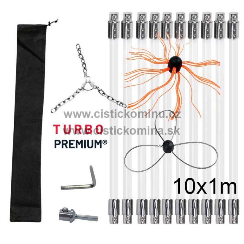 Rotačný čistič komína Komplet TURBO Premium® – 10M