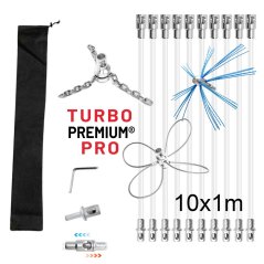 Rotační kartáč na čištění komína Komplet TURBO Premium® PRO - 10m